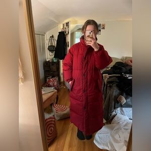 Mulberry Street Vintage Red and Blue Full Length Puffer Jacket